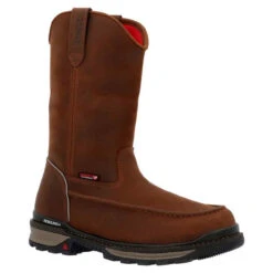Men's Rocky Rams Horn Waterproof Pull-On Work Boot - Crazy Horse