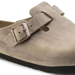 Men's Birkenstock Boston Soft Footbed Clog -Tobacco Brown -Fashion Shoes Store birkenstock mens boston soft bed 1018147 tobacco closeup 46267.1607619593