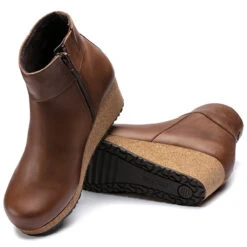 Women's Birkenstock Ebba Leather Boot - Cognac