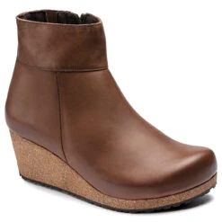 Women's Birkenstock Ebba Leather Boot - Cognac -Fashion Shoes Store birkenstock womens ebba boot 1017936 COGNAC side 61803.1659731324