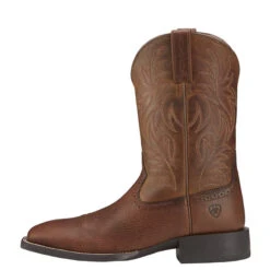 Men's Ariat Sport Wide Square Toe Western Boot -Fashion Shoes Store mens ariat sport wide square toe western boot 10016291 fiddlebrown side 00123.1661265999