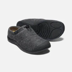 Men's Keen Howser III Slide - Charcoal Grey Felt -Fashion Shoes Store mens keen howser III slide 1025550 charcoal grey felt black front bottom 77600.1629901654