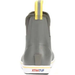 Men's XTRATUF 6" Ankle Deck Boot - Gray / Yellow -Fashion Shoes Store mens xtratuf 6in ankle deck boot SJ22735 gray back 52593.1650298826