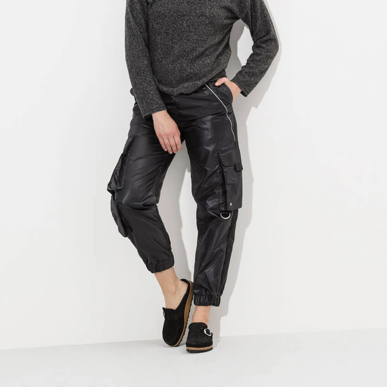 Women's Birkenstock Buckley Suede Leather Clog - Black 7 Women's Birkenstock Buckley Suede Leather Clog - Black - Image 7