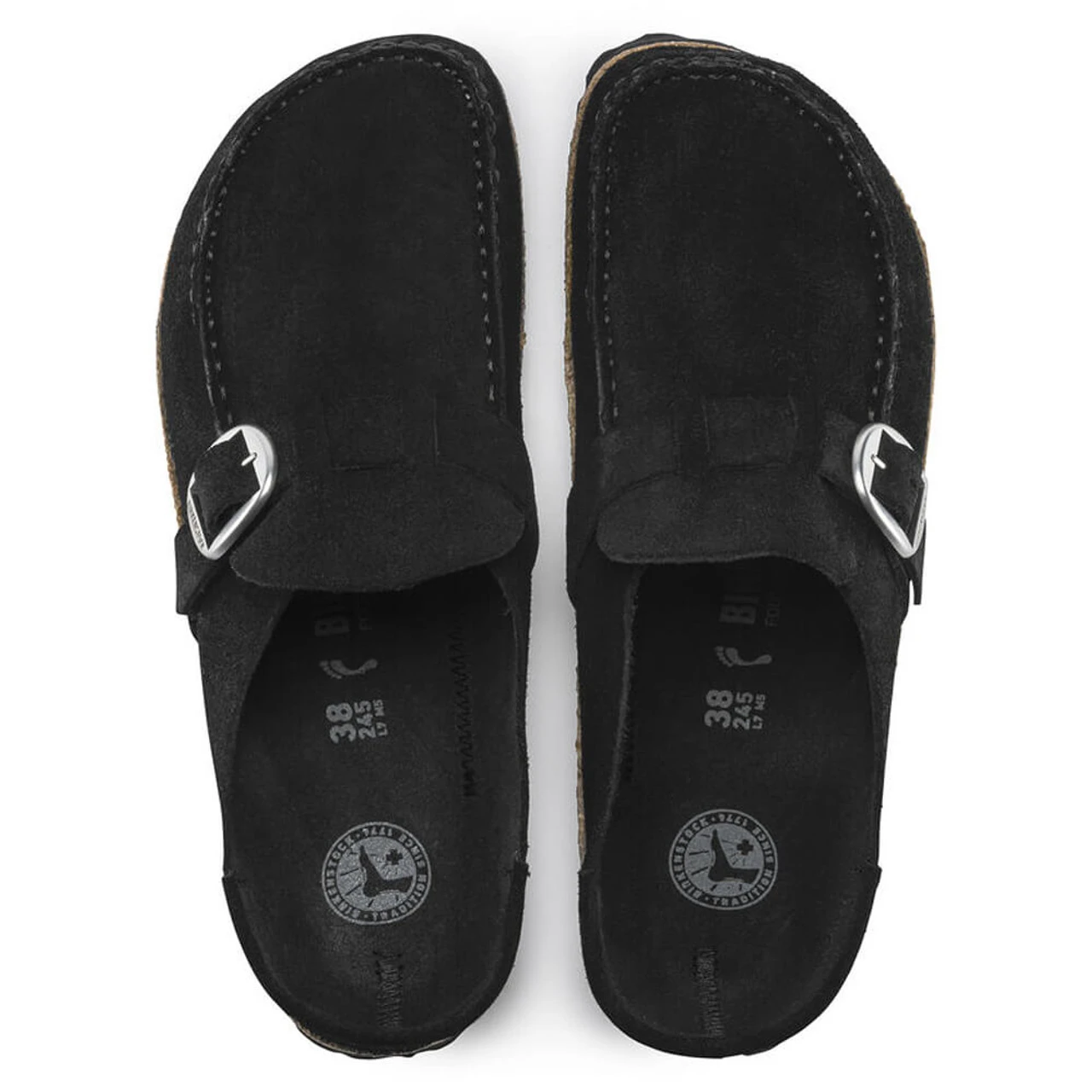 Women's Birkenstock Buckley Suede Leather Clog - Black 2 Women's Birkenstock Buckley Suede Leather Clog - Black - Image 2