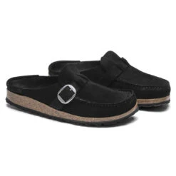 Women's Birkenstock Buckley Suede Leather Clog - Black