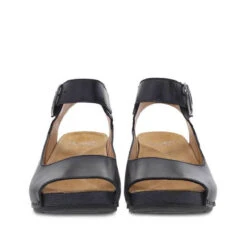 Women's Dansko Tiana Black Burnished Ankle Strap Sandal -Fashion Shoes Store womens dansko tiana sandal 1705 020200 BLACK front 83513.1651154573