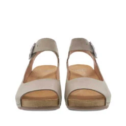 Women's Dansko Tiana Khaki Burnished Nubuck Ankle Strap Sandal -Fashion Shoes Store womens dansko tiana sandal 1705 641600 KHAKI front 50672.1651154048