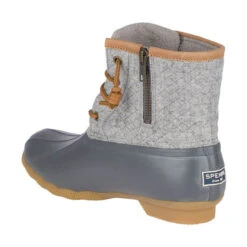 Women's Sperry Saltwater Embossed Wool Duck Boot - Dark Grey -Fashion Shoes Store womens sperry saltwater emboss wool STS82475 dark grey back 67807.1634314686