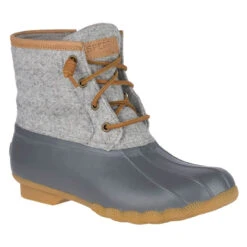 Women's Sperry Saltwater Embossed Wool Duck Boot - Dark Grey