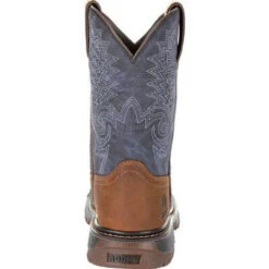Youth Rocky Original Flex Western Boot -Fashion Shoes Store youth rocky boots ride flex western boot RKW0255Y DENMBRWN denim brown back 66456.1633128811